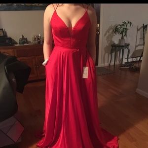 Size 2 red Clarisse prom dress